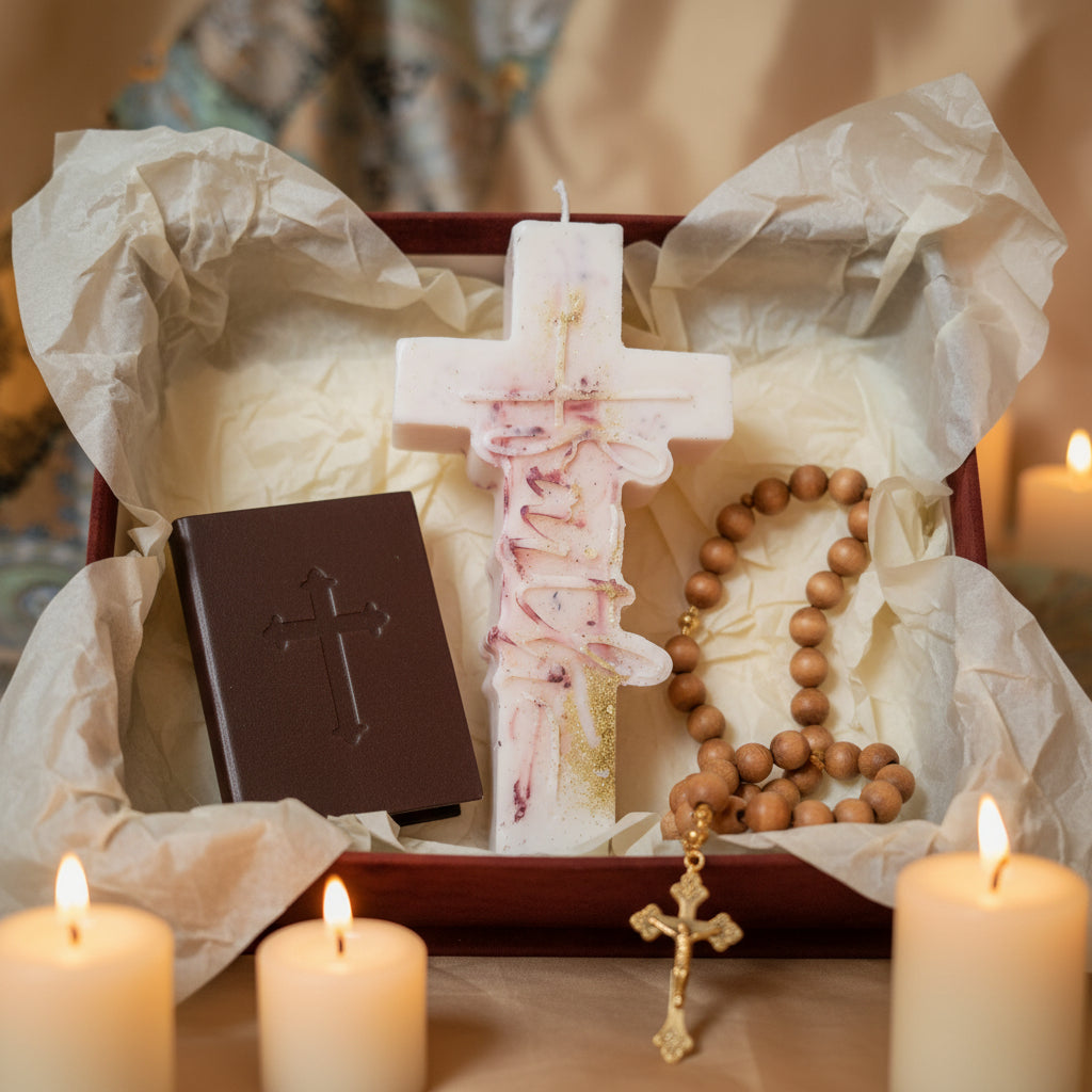Decorative cross-shaped wax melt religious 