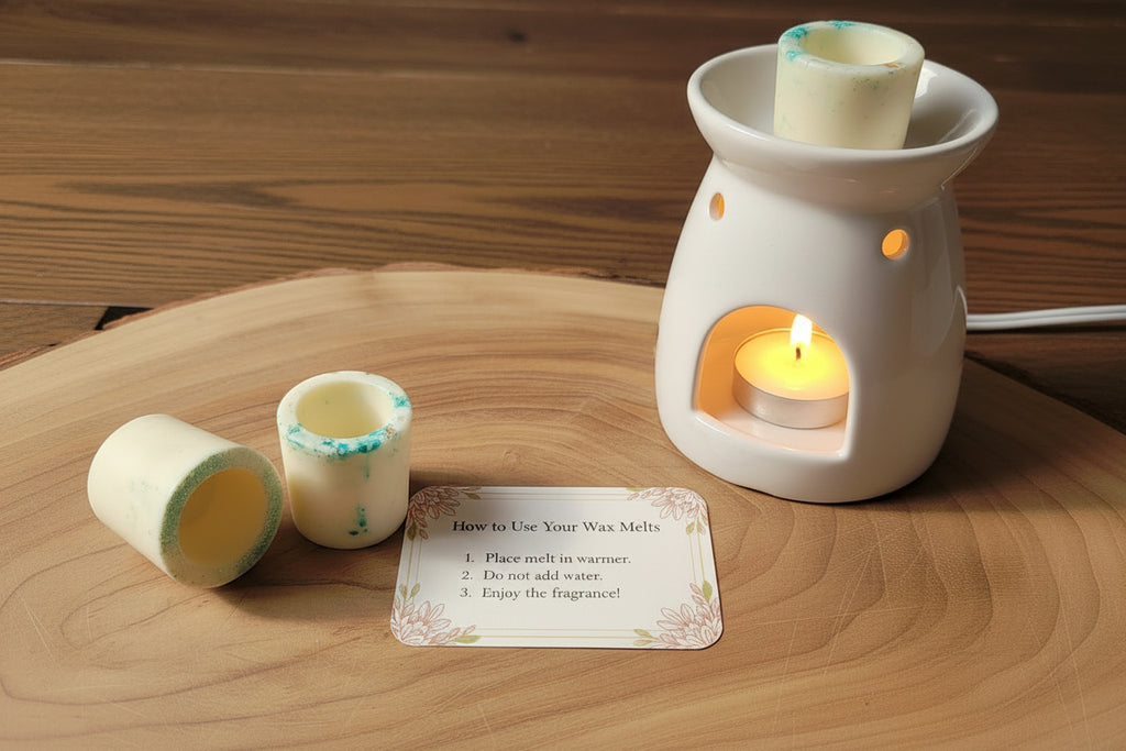 tye dye shot glass wax melt set with warmer and instructions